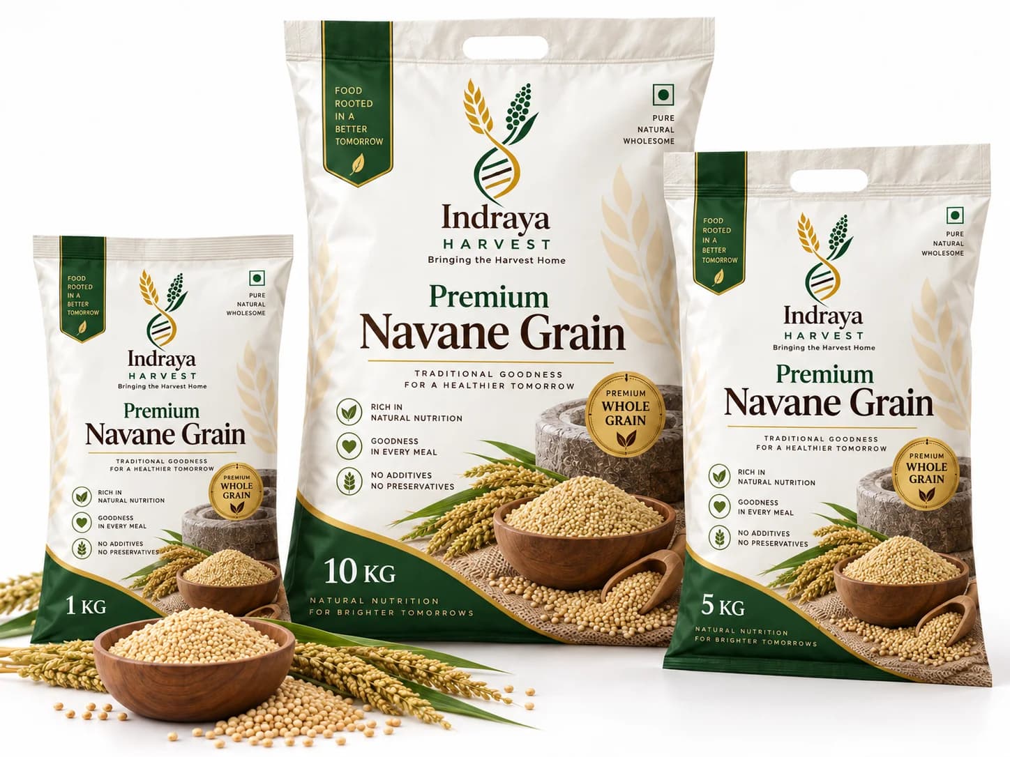 Premium Navane Grain in 1 kg, 5 kg and 10 kg packs